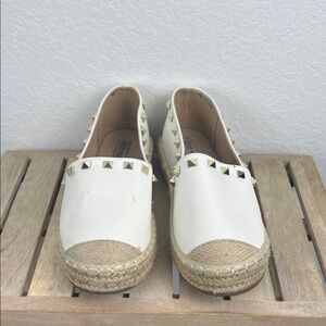 Steve Madden Cream Studded Espadrilles Size 9
